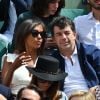 Stéphane Plaza et Karine Le Marchand assistent au tournoi de Roland-Garros, le 5 juin 2017 à Paris.