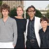 EXCLU - Luana, Paul Belmondo et leur fils Victor et Giacomo à l'anniversaire de Johnny Hallyday à Paris, le 15 juin 2010.