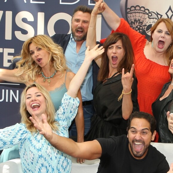 Alexandre Brasseur, Ariane Seguillon, Solène Hébert, Lorie Pester, Ingrid Chauvin, Anne Caillon,Charlotte Valandrey, Maud Baecker, Samy Gharbi, Garance Teillet lors du photocall de la série "Demain nous appartient" lors du 58ème festival de Télévision de Monté-Carlo à Monaco le 16 juin 2018. © Denis Guignebourg / Bestimage