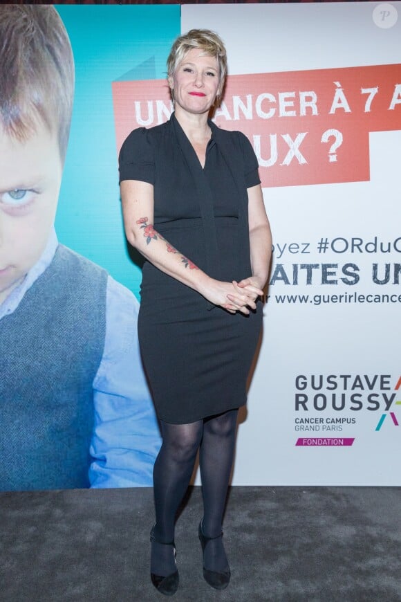 Semi-exclusif - Maïtena Biraben - Vente aux enchères au profit de la campagne "Guérir le cancer de l'enfant" au Pavillon Ledoyen à Paris le 13 février 2018. L'intégralité des dons effectués à l'occasion de cette soirée ira au profit de la campagne "Guérir le cancer de l'enfant au 21ème siècle de la Fondation Gustave Roussy". F. Lemos, le père du petit Noé décédé il y a quatre ans d'un cancer du cerveau, avait fait afficher le visage de son fils sur la Tour Montparnasse pour tout le mois de septembre. Depuis, son combat est devenu cette grande campagne dont N. Sarkozy est le parrain cette année. © Cyril Moreau/Bestimage