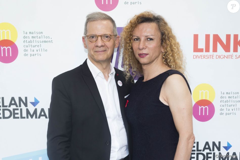 Exclusif - Michel Simon (président de LINK) et Giovanna Rincon lors de la 2ème cérémonie de remise des OUT d&#039;or, prix de la visibilité LGBTI (lesbiennes, gays, bi·e·s, trans et intersexes), organisé par l&#039;association des journalistes LGBT, AJL et la Maison des Métallos (établissement culturel de la ville de Paris) à la Maison des Métallos, à Paris, France, le 19 juin 2018.