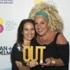 Exclusif - Muriel Douru et Marianne James pour l'OUT d'or du dessin engagé lors de la 2ème cérémonie de remise des OUT d'or, prix de la visibilité LGBTI (lesbiennes, gays, bi·e·s, trans et intersexes), organisé par l'association des journalistes LGBT, AJL et la Maison des Métallos (établissement culturel de la ville de Paris) à la Maison des Métallos, à Paris, France, le 19 juin 2018.