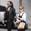 Russel Brand et sa fiancée Laura Gallacher vont déjeuner à West Hollywood le 6 janvier 2018.