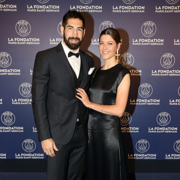 Exclusif - Nikola Karabatic et sa femme Géraldine Pillet - Dîner de gala au profit de la Fondation PSG au Parc des Princes à Paris le 16 mai 2017. © Rachid Bellak/Bestimage