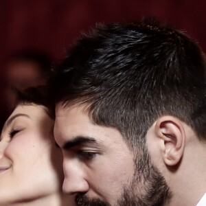 Nikola Karabatic et sa compagne Géraldine Pillet lors de la réception de l'équipe des France de Handball, championne du monde, au palais de l'Elysée à Paris, le 30 janvier 2017, au lendemain de sa victoire en finale de la coupe du monde contre l'équipe de la Norvège. © Stéphane Lemouton/Bestimage