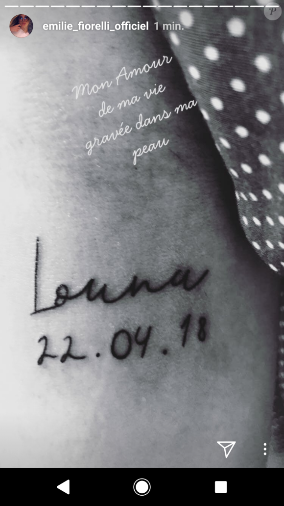 Emilie Fiorelli dévoile son nouveau tatouage - Instagram, juin 2018