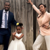 LeToya Luckett, son époux Tommicus Walker et la fille de ce dernier, Madison.