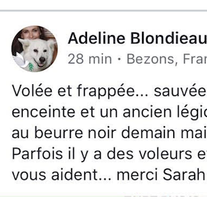 Adeline Blondieau révèle avoir été agressée dans un centre commercial de La Défense à Paris, marcredi 27 juin 2018.