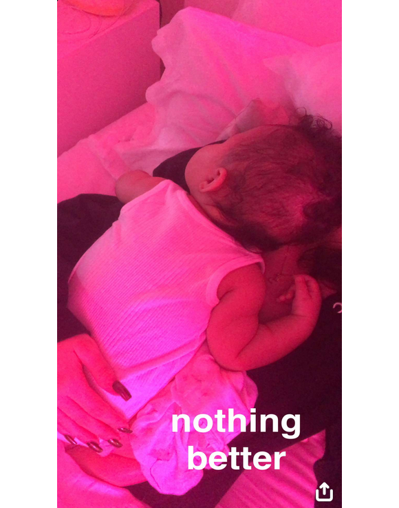 La petite Stormi, de retour sur le Snapchat de sa mère Kylie Jenner, ce 30 juin 2018.