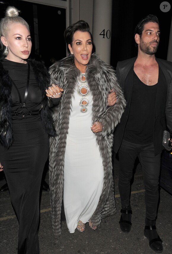 Archive - Kris Jenner à la sortie du club "The Arts Club" avec Joyce Bonelli à Londres, le 21 janvier 2015.