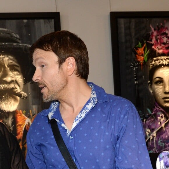 Béatrice Dalle, Julien Marinetti lors de l'inauguration de la galerie Bartoux à Paris le 28 juin 2018. © Rachid Bellak / Bestimage