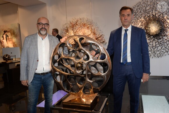 Gianfranco Meggiato, Robert Bartoux lors de l'inauguration de la galerie Bartoux à Paris le 28 juin 2018. © Rachid Bellak / Bestimage