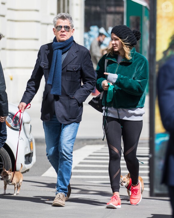 Exclusif - Katharine McPhee avec son compagnon David Foster à New York le 5 avril 201
