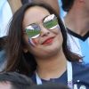 Valérie Bègue (Miss France 2008) - Célébrités dans les tribunes opposant la France à l'Argentine lors des 8ème de finale de la Coupe du monde à Kazan en Russie, le 30 juin 2018. © Cyril Moreau/Bestimage