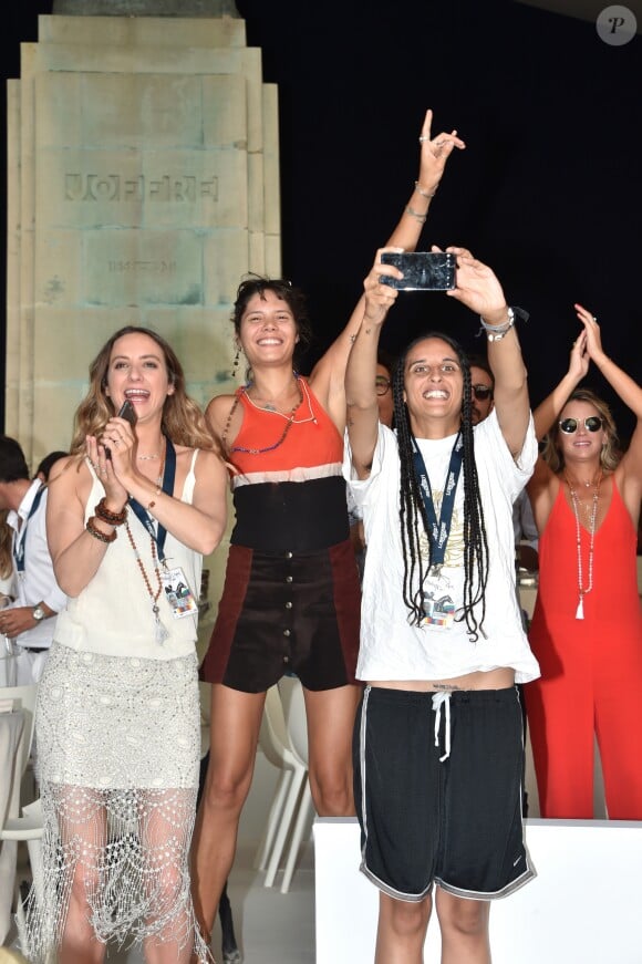 Exclusif - Vanille Leclerc, Roxane Depardieu, Philippine Coupérie-Eiffel - People lors du Longines Paris Eiffel Jumping au Champ de Mars à Paris, le 6 juillet 2018. © Veeren/Borde/Bestimage
