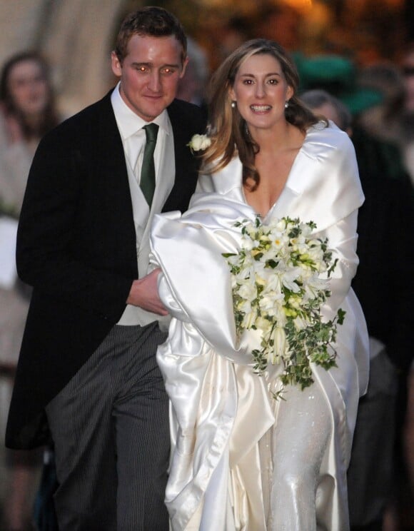 Harry Aubrey-Fletcher et sa femme Louise Stourton lors de leur mariage le 8 janvier 2011 à Aldborough.