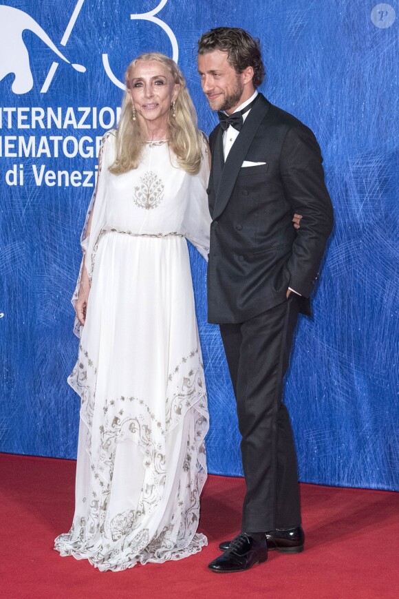 Franca Sozzani et Francesco Carrozzini lors de la première du film ''Franca: Chaos and Creation'' lors du 73ème Festival du Film de Venise, la Mostra, le 2 septembre 2016.