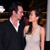 Jonathan Rhys-Meyers, acteur, chanteur et mannequin irlandais, et sa fiancée Mara Lane - Soirée du MIP TV 2016 à l'hôtel Martinez à Cannes. Le 4 avril 2016