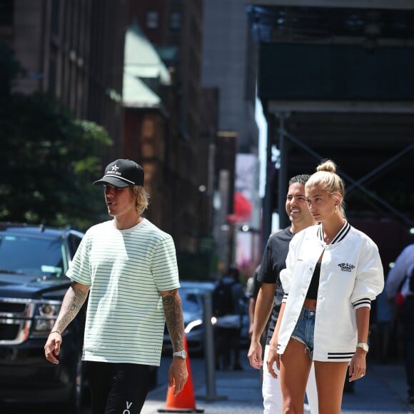 Justin Bieber et sa fiancée Hailey Baldwin se baladent dans les rues de New York le 7 juillet 2018