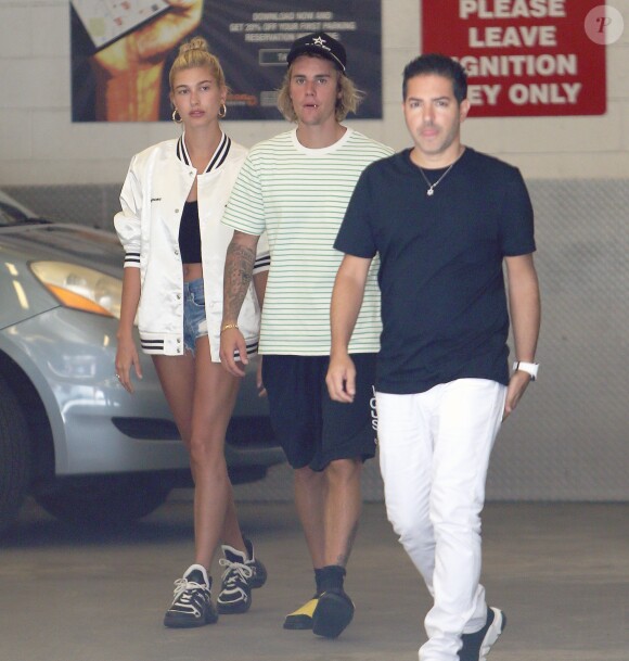 Justin Bieber et sa fiancée Hailey Baldwin se baladent dans les rues de New York le 7 juillet 2018