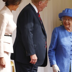 La reine Elizabeth II recevait le président Donald Trump et sa femme Melania au château de Windsor le 13 juillet 2018