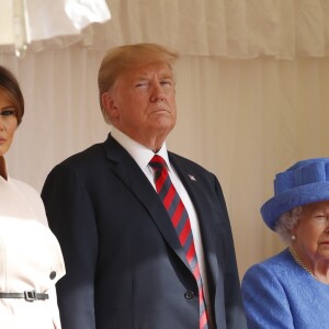 La reine Elizabeth II recevait le président Donald Trump et sa femme Melania au château de Windsor le 13 juillet 2018