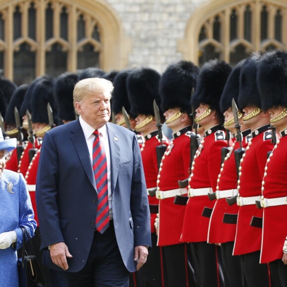 La reine Elizabeth II recevait le président Donald Trump et sa femme Melania au château de Windsor le 13 juillet 2018