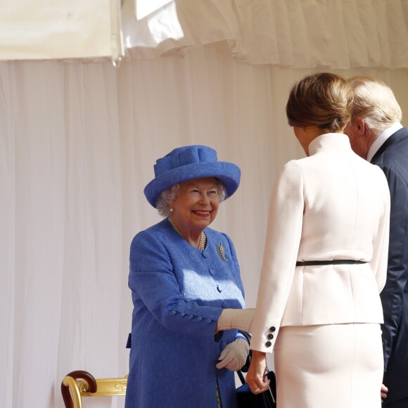 La reine Elizabeth II recevait le président Donald Trump et sa femme Melania au château de Windsor le 13 juillet 2018