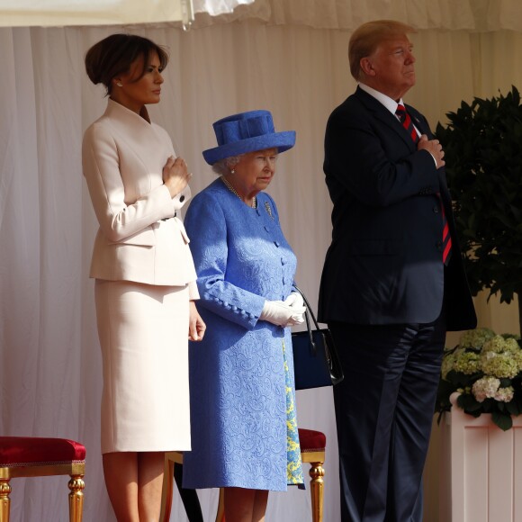 La reine Elizabeth II recevait le président Donald Trump et sa femme Melania au château de Windsor le 13 juillet 2018