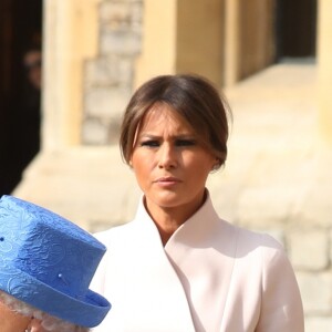 La reine Elizabeth II recevait le président Donald Trump et sa femme Melania au château de Windsor le 13 juillet 2018