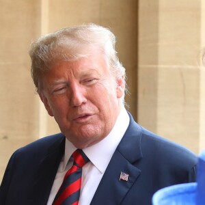 La reine Elizabeth II recevait le président Donald Trump et sa femme Melania au château de Windsor le 13 juillet 2018