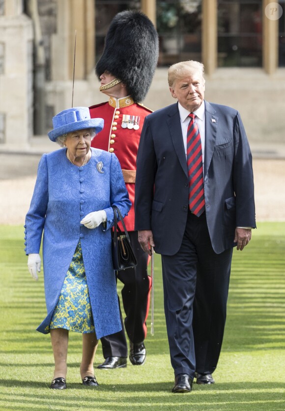 La reine Elizabeth II recevait le président Donald Trump et sa femme Melania au château de Windsor le 13 juillet 2018