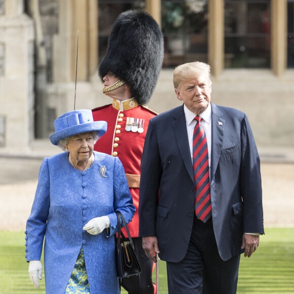 La reine Elizabeth II recevait le président Donald Trump et sa femme Melania au château de Windsor le 13 juillet 2018