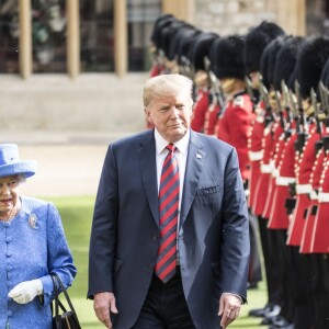 La reine Elizabeth II recevait le président Donald Trump et sa femme Melania au château de Windsor le 13 juillet 2018