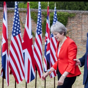 Donald Trump et le Premier ministre britannique Theresa May à Aylesbury le 13 juillet 2018