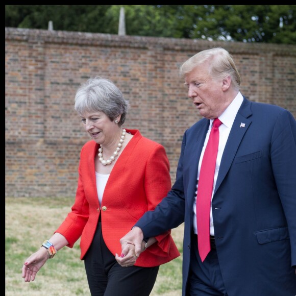 Donald Trump et le Premier ministre britannique Theresa May à Aylesbury le 13 juillet 2018
