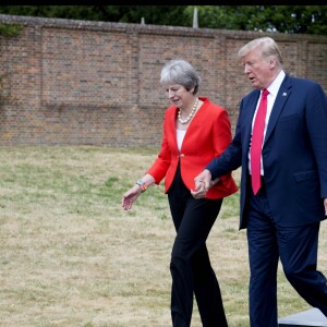 Donald Trump et le Premier ministre britannique Theresa May à Aylesbury le 13 juillet 2018