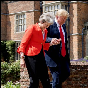 Donald Trump et le Premier ministre britannique Theresa May à Aylesbury le 13 juillet 2018