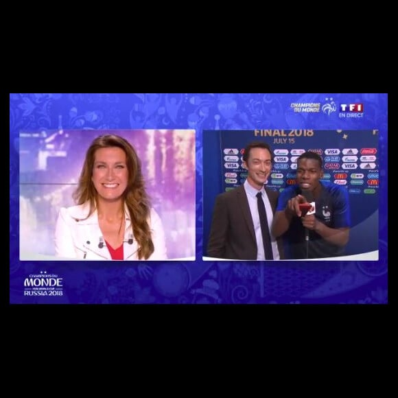 Paul Pogba s'en prend à Anne-Claire Coudray en pensant s'adresser à Anne-Sophie Lapix - 15 juillet 2018