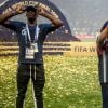 Paul Pogba et sa mère Yeo - Finale de la Coupe du Monde de Football 2018 en Russie à Moscou, opposant la France à la Croatie (4-2). Le 15 juillet 2018 © Moreau-Perusseau / Bestimage