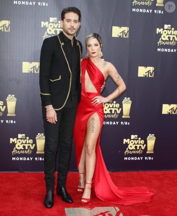 G-Eazy et sa compagne Halsey - Les célébrités posent lors du photocall de la soirée des "MTV Movie And TV Awards" à Santa Monica le 16 juin 2018.