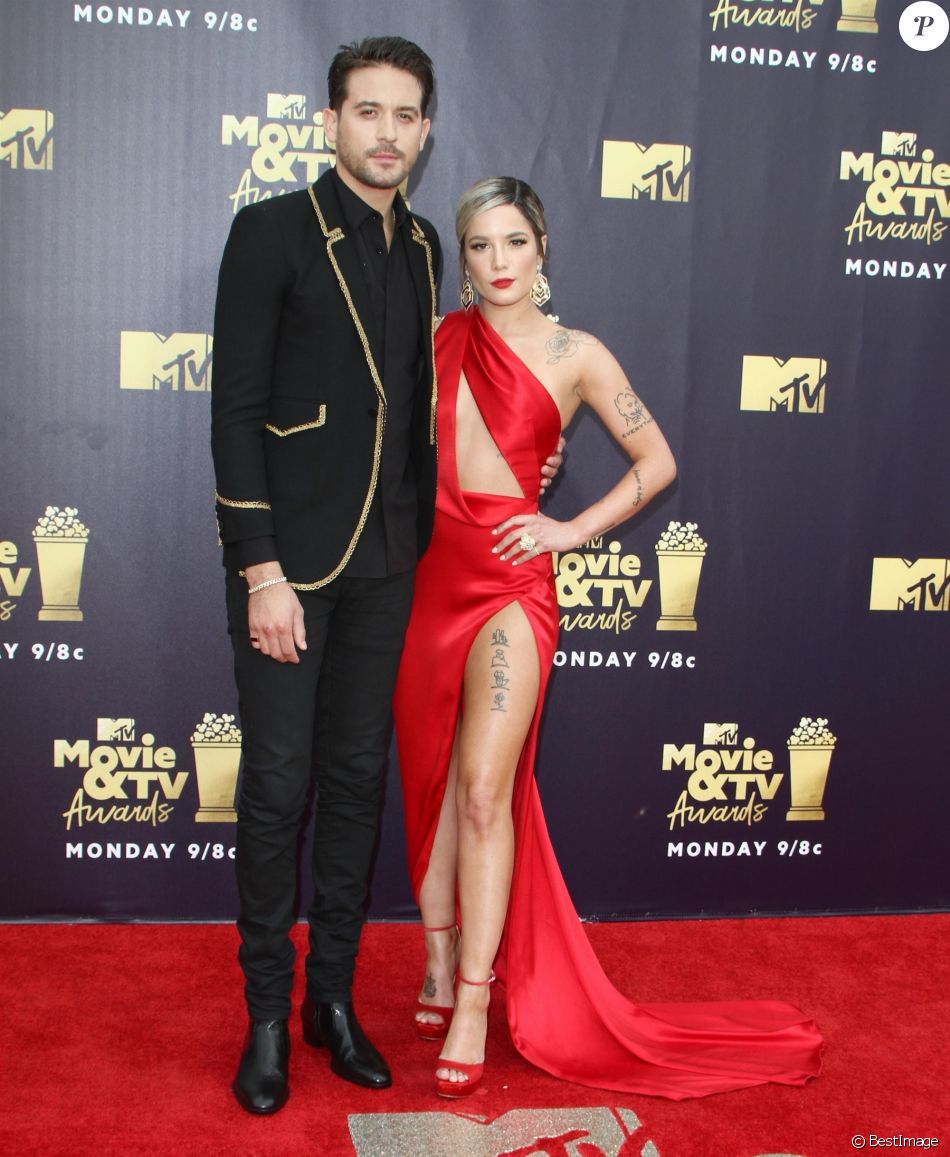 GEazy et sa compagne Halsey Les célébrités posent lors du photocall de la soirée des MTV