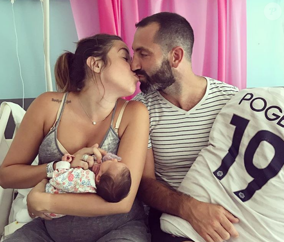 Tiffany, Justin et leur fille à l'hôpital - 15 juillet 2018