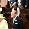 La reine Elizabeth II et le prince Philip, duc d'Edimbourg, au mariage du prince Harry et de Meghan Markle au château de Windsor, le 19 mai 2018.