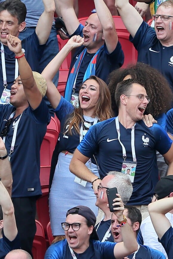 Rachel Legrain-Trapani, Miss France 2007 et Alicia Aylies, miss France 2017 - Célébrités dans les tribunes opposant la France à l'Argentine lors des 8ème de finale de la Coupe du monde à Kazan en Russie le 30 juin 2018 © Cyril Moreau/Bestimage