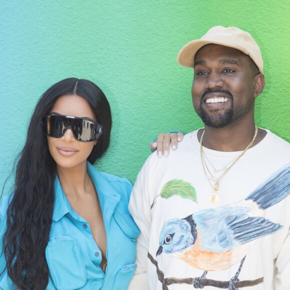 Kim Kardashian et Kanye West - Backstage du défilé de mode Homme printemps-été 2019 "Louis Vuitton" à Paris. Le 21 juin 2018 © Olivier Borde / Bestimage