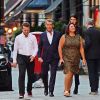 Exclusif - Pierce Brosnan et sa femme Keely Shaye Smith sont allés dîner avec leur fils Dylan au restaurant Scott's dans le quartier de Mayfair à Londres, le 17 juillet 2018.
