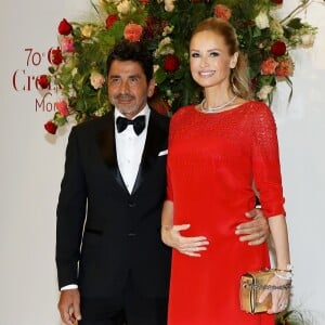 Adriana Karembeu enceinte et son mari André Ohanian - Arrivées des people à la 70ème édition du gala de la Croix Rouge monegasque à Monaco le 27 juillet 2018. © Dominique Jacovides/Bestimage