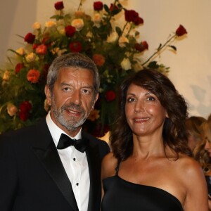 Michel Cymes et sa femme Nathalie - Arrivées des people à la 70ème édition du gala de la Croix Rouge monegasque à Monaco le 27 juillet 2018. © Dominique Jacovides/Bestimage