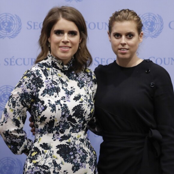 La princesse Eugenie d'York et sa soeur la princesse Beatrice d'York au siège des Nations unies à New York le 26 juillet 2018 lors d'un sommet contre l'esclavage organisé par Nexus.